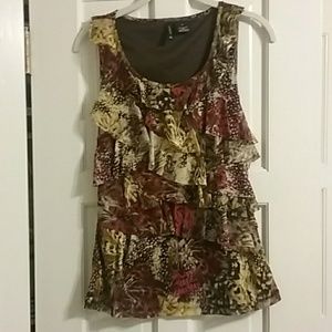 Multicolored ruffled tank New Directions